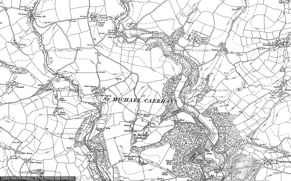 Old Map of St Michael Caerhays, 1879 - 1907 in 1879