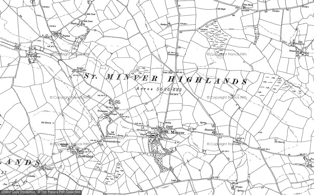 Old Map of St Minver, 1880 - 1905 in 1880