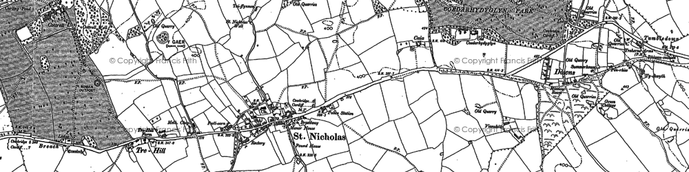 Old map of Tinkinswood in 1898