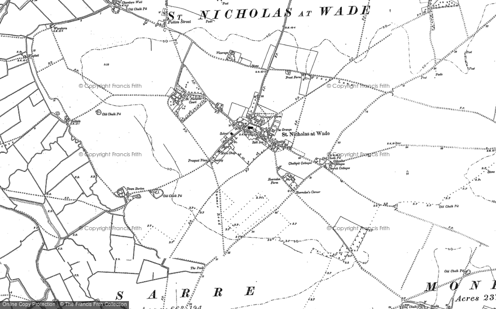 Old Map of Historic Map covering Bartletts in 1896