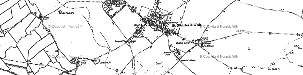 Old map of St Nicholas at Wade in 1896