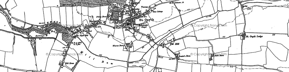 Old map of St Osyth in 1896