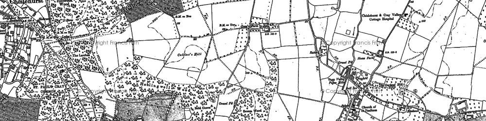 Old map of St Paul's Cray in 1895