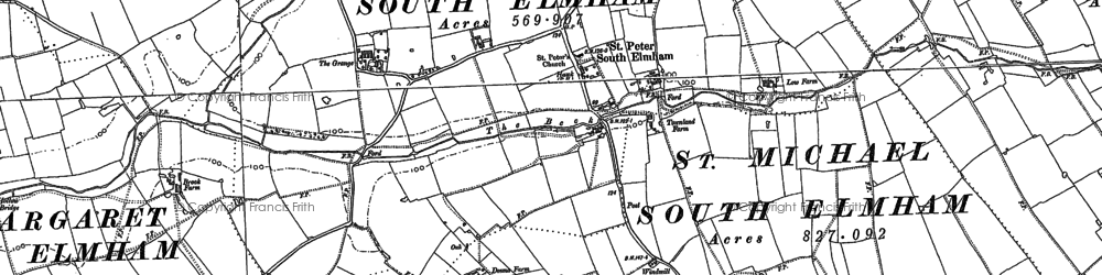 Old map of St Peter South Elmham in 1903