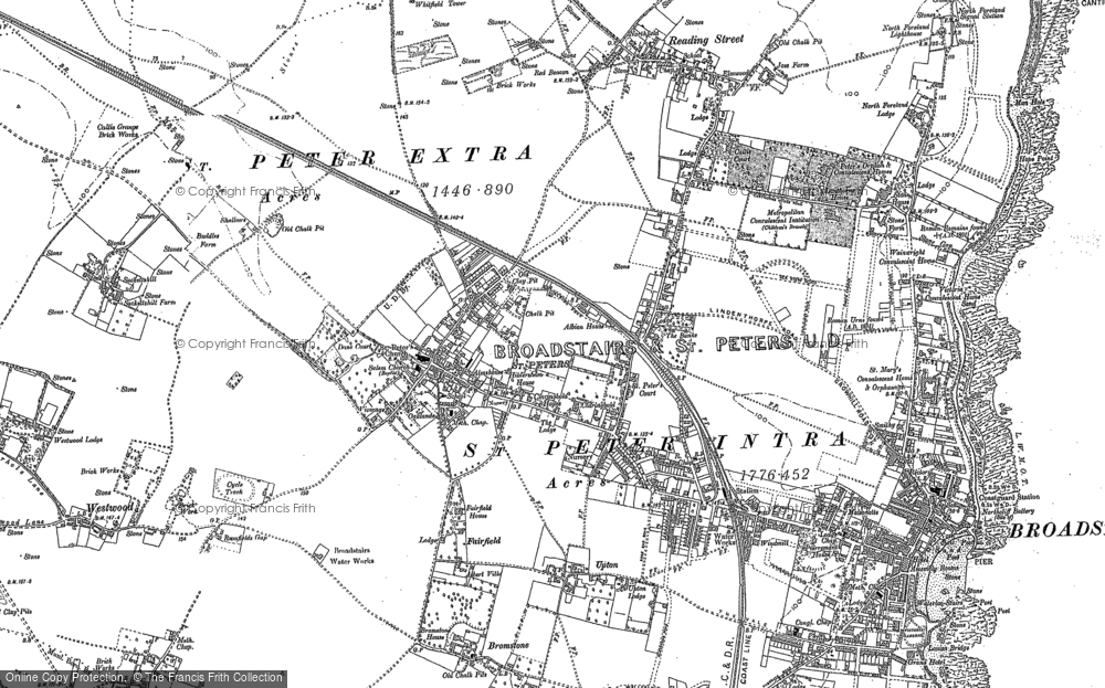 Old Map of Historic Map covering Upton in 1905