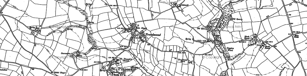 Old map of St Pinnock in 1881