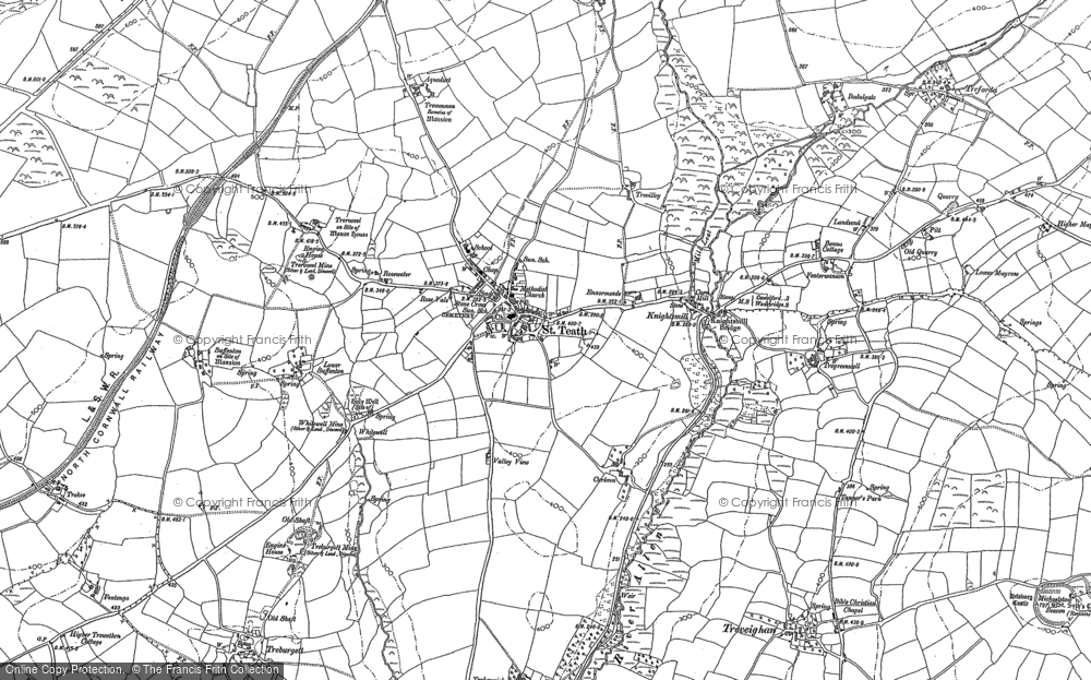Old Map of Historic Map covering Trewennan in 1880