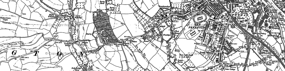Old map of Exwick in 1888