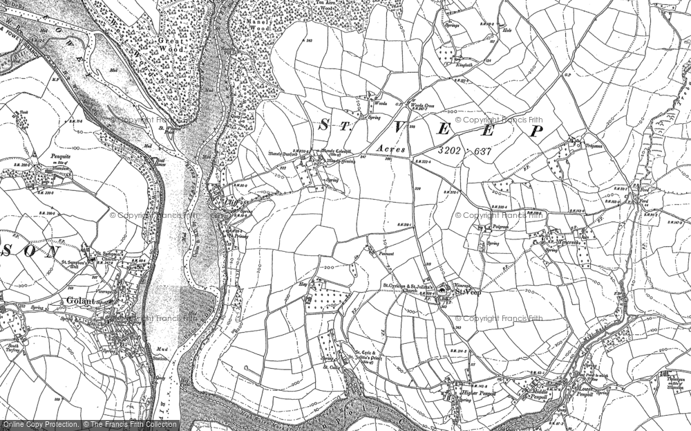 Old Map of St Veep, 1881 in 1881