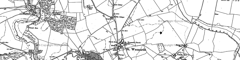 Old map of St Weonards in 1887