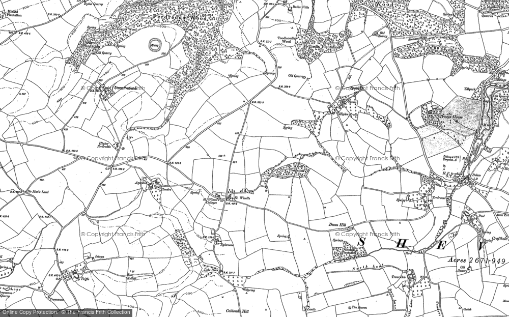 Old Map of St Winnolls, 1888 in 1888