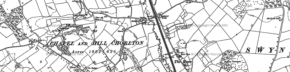 Old map of The Rowe in 1879