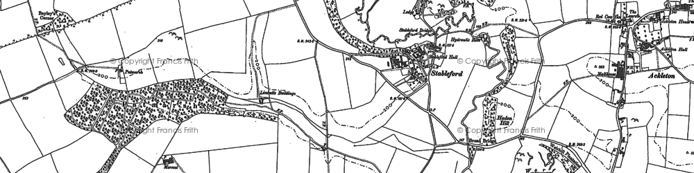 Old map of Stableford in 1882