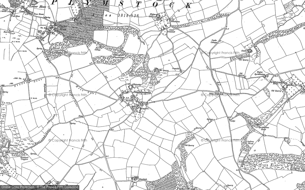 Old Map of Staddiscombe, 1905 in 1905