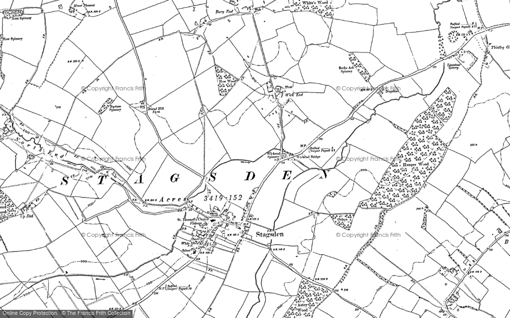 Old Map of Historic Map covering Kempston West End in 1882