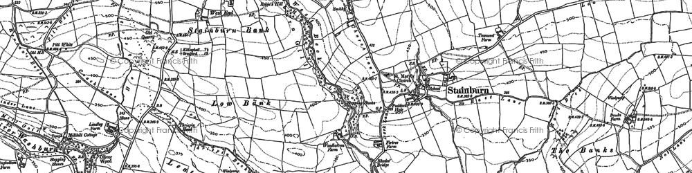 Old map of Bailey's Whins in 1888