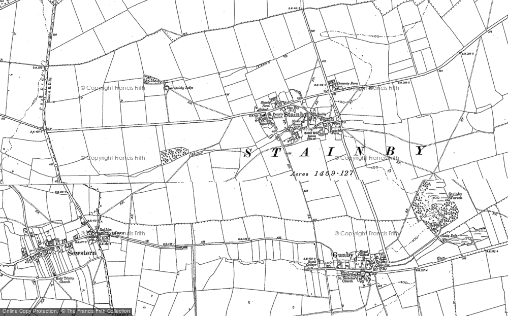 Old Map of Stainby, 1887 in 1887