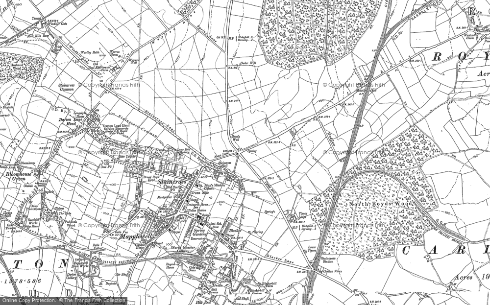Old Map of Staincross, 1851 - 1891 in 1851