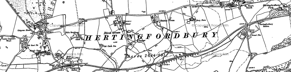 Old map of Staines Green in 1896