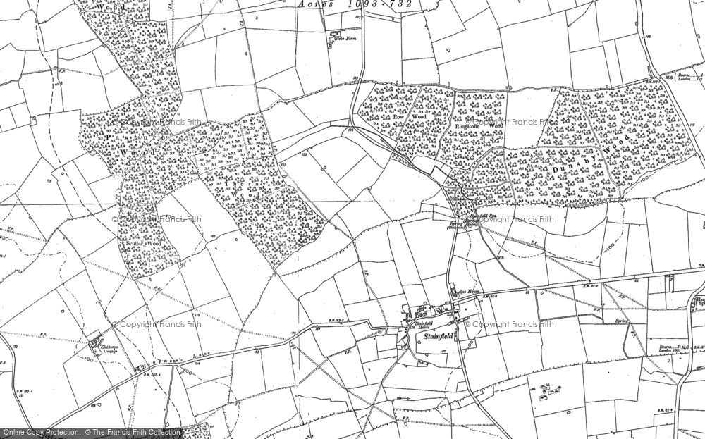 Old Map of Stainfield, 1886 - 1887 in 1886
