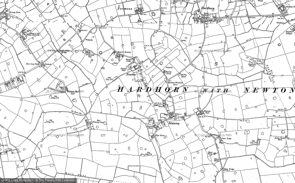 Old Map of Historic Map covering Normoss in 1891