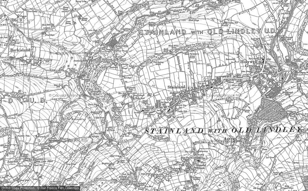 Old Map of Stainland, 1890 - 1892 in 1890