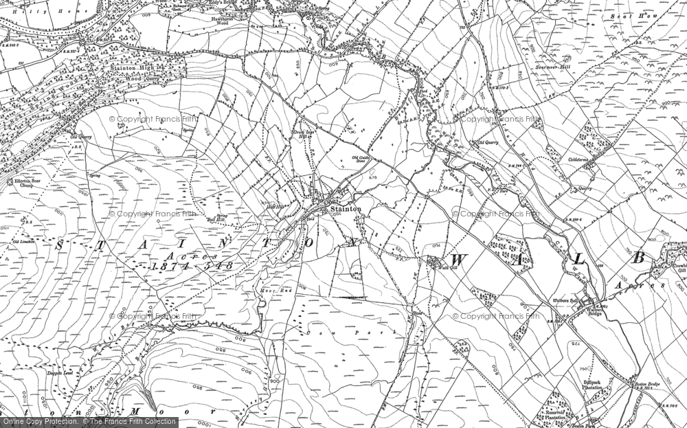 Old Map of Historic Map covering Whit Fell in 1891