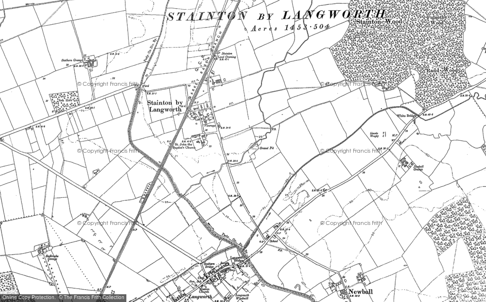 Old Map of Stainton by Langworth, 1885 - 1886 in 1885