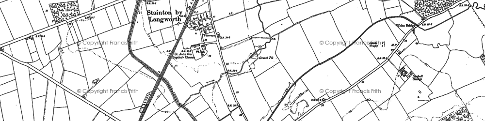 Old map of Stainton by Langworth in 1885