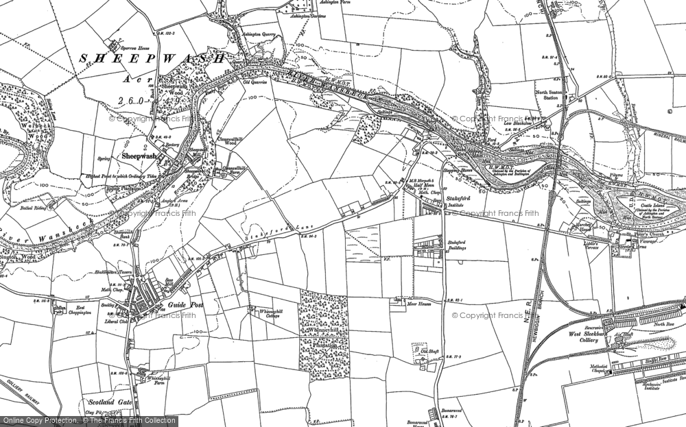 Old Map of Stakeford, 1896 in 1896