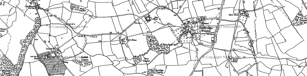 Old map of Stalbridge Weston in 1886