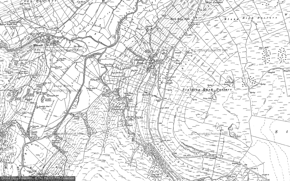 Old Map of Historic Map covering Marsett in 1892