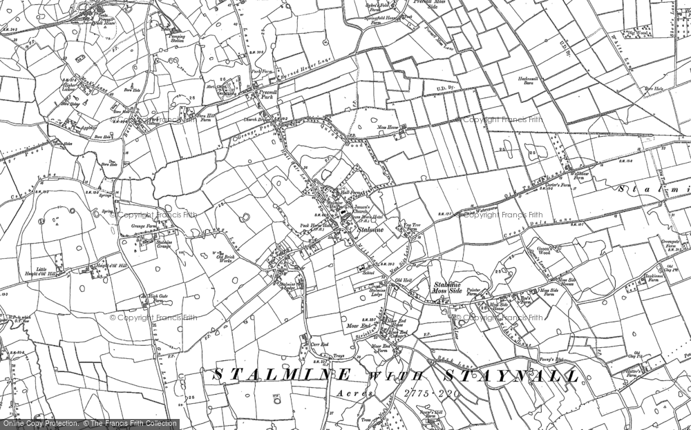 Old Map of Historic Map covering Moor End in 1909