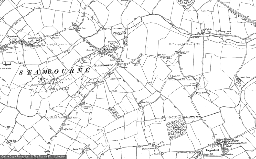 Old Map of Stambourne, 1896 in 1896