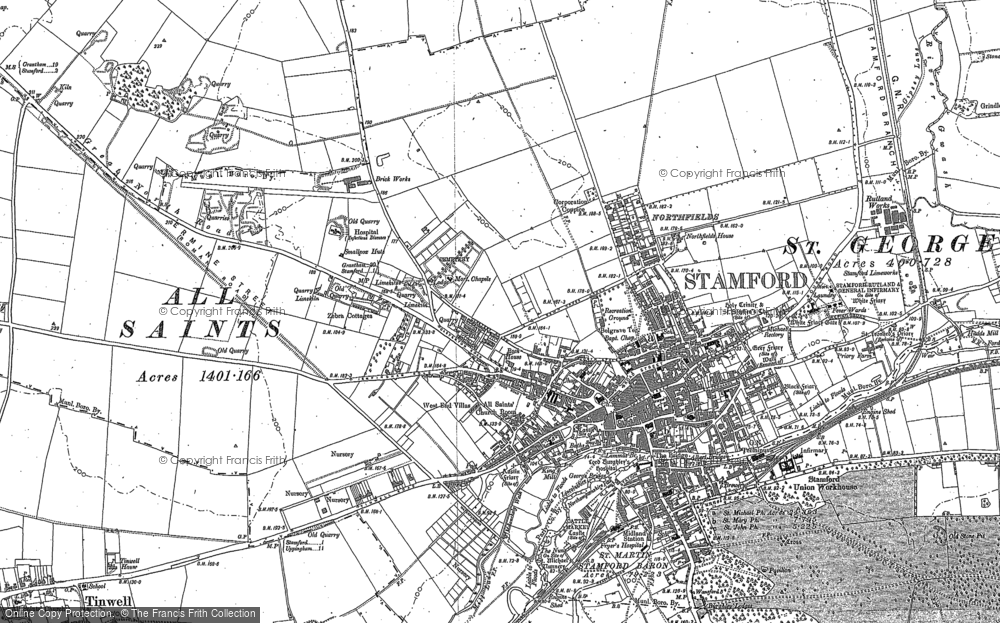 Old Map of Stamford, 1885 - 1899 in 1885