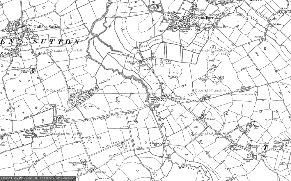 Old Map of Historic Map covering Stamford Mill in 1897