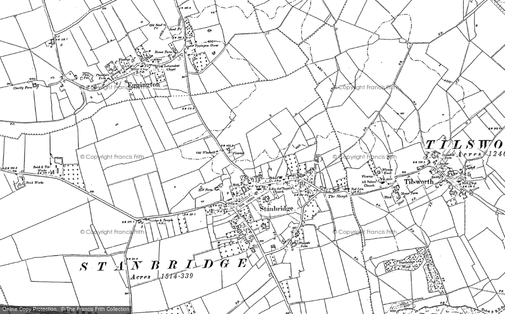 Old Map of Historic Map covering Stanbridgeford in 1881