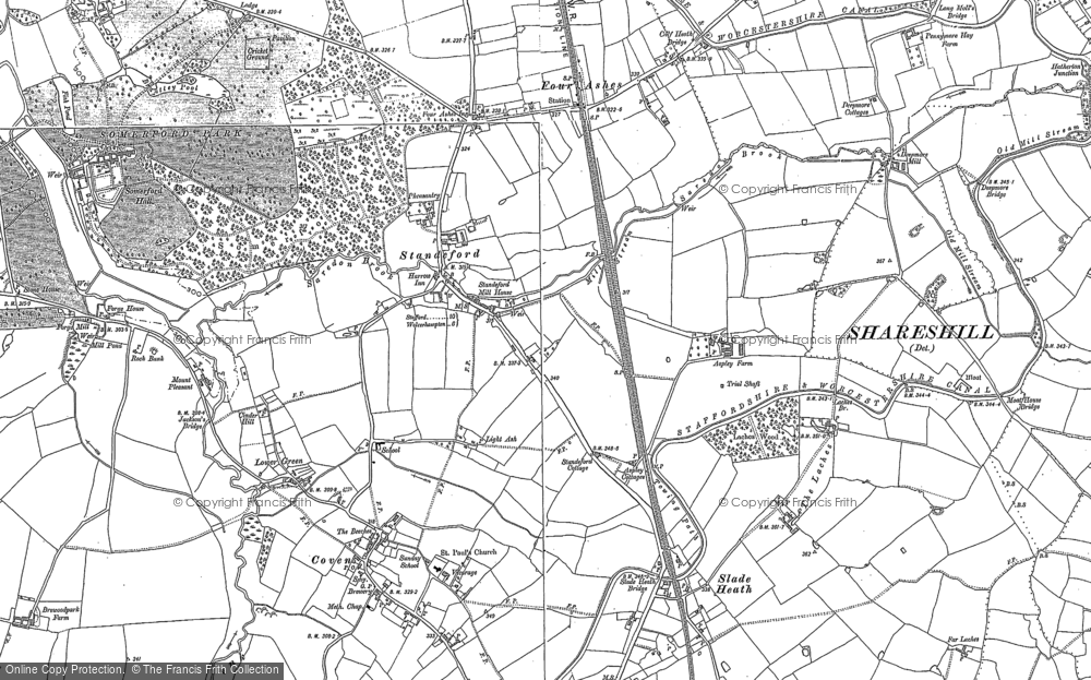 Old Map of Historic Map covering Crateford in 1883