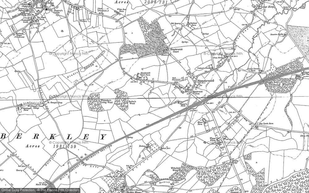 Old Map of Historic Map covering Black Dog Woods in 1922