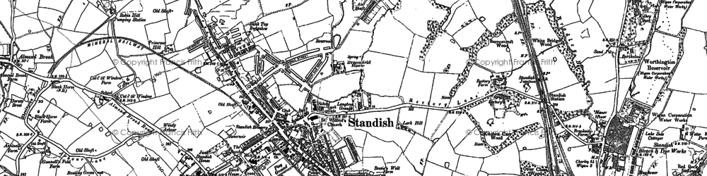 Old map of Standish in 1892