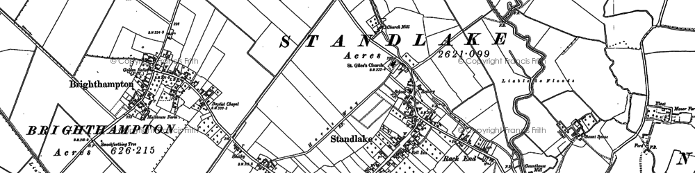 Old map of Standlake in 1898