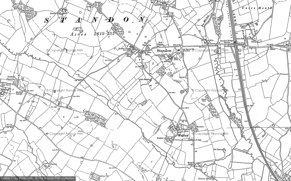 Old Map of Standon, 1879 in 1879
