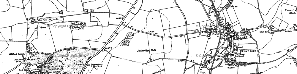 Old map of Standon in 1896