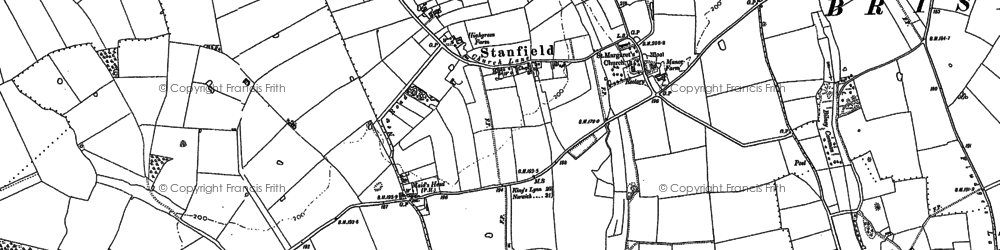 Old map of Stanfield in 1883