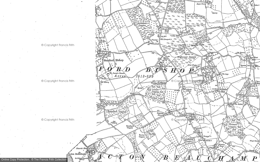 Old Map of Stanford Bishop, 1885 in 1885
