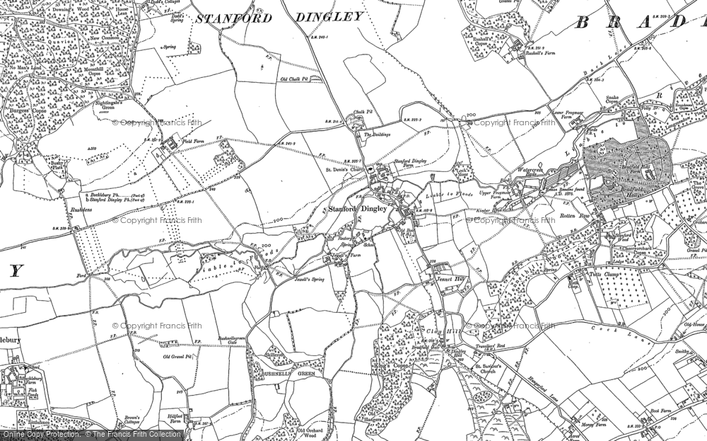 Old Map of Stanford Dingley, 1898 in 1898
