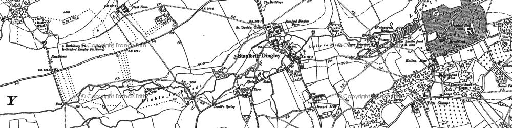 Old map of Stanford Dingley in 1898