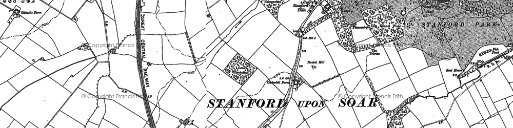 Old map of Stanford Hills in 1883