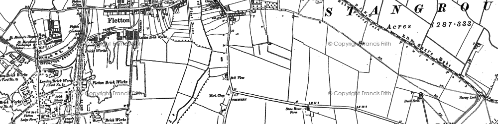 Old map of New Fletton in 1887