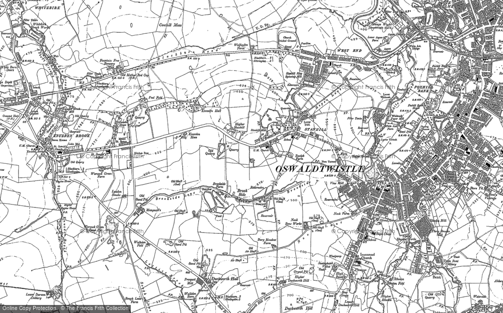 Old Map of Stanhill, 1891 in 1891